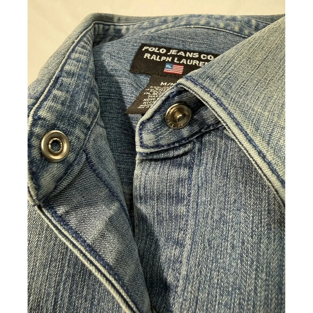 Polo Jeans Co. Ralph Lauren Women's Denim Sleeveless Western Shirt – Medium